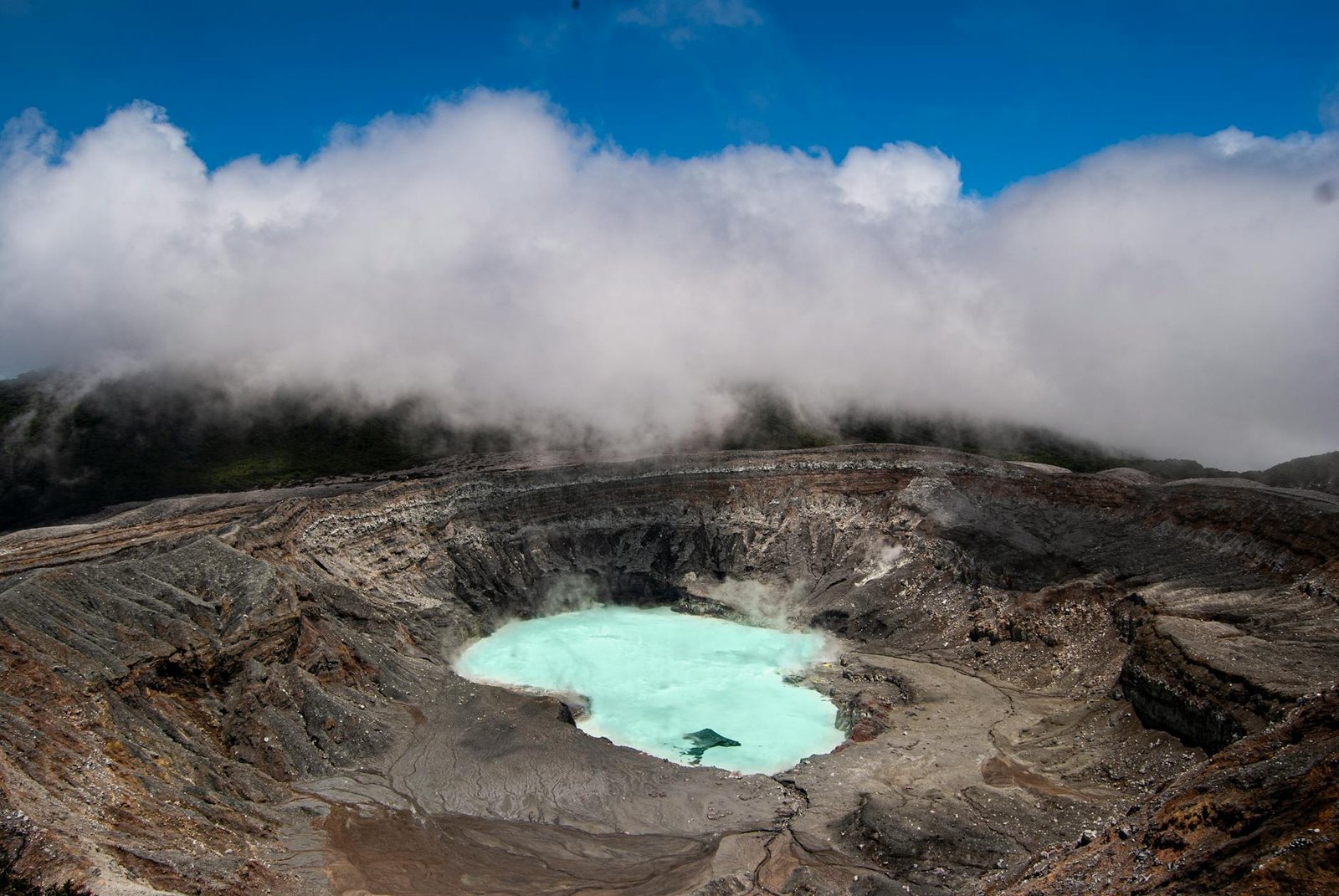 top view crater of a volcano